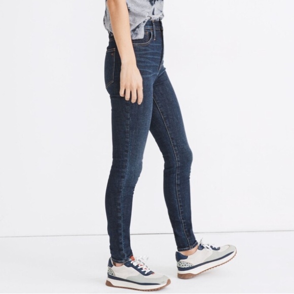 NWT Madewell Tall 11" High-Rise Skinny Jeans in Birchfield Wash Size 28 Tall - Picture 3 of 16
